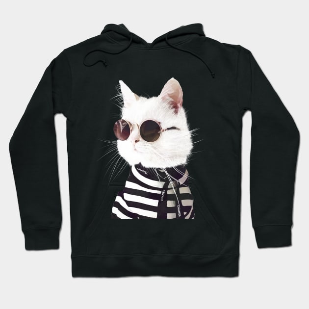 Fashion Cat Hoodie by Ros Ruseva